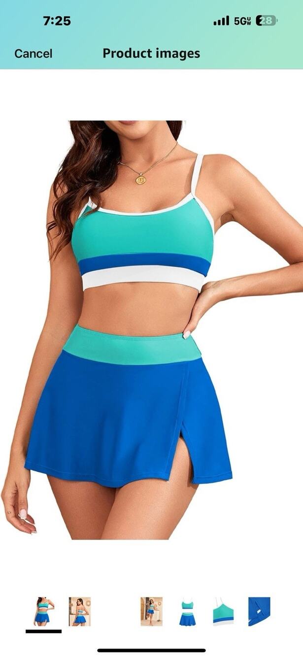 ZAFUL Girls Crisscross High Waisted Bottom Bikini Set Two Piece Swimsuit Size L